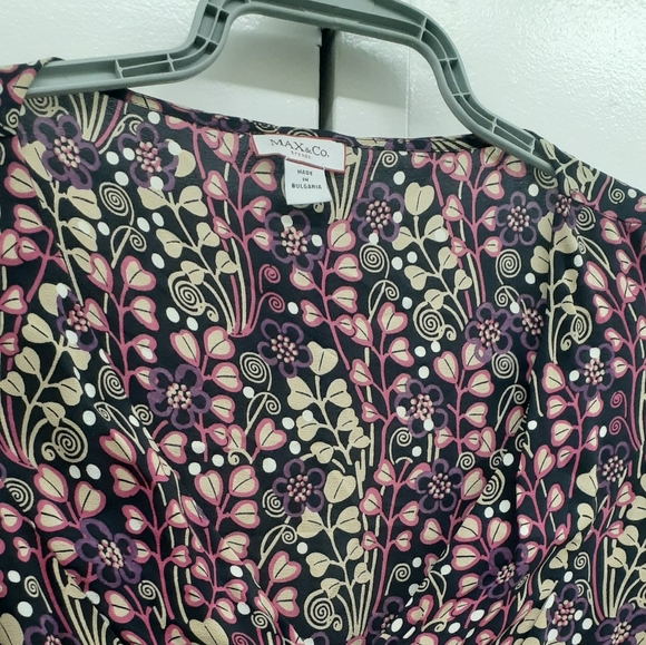 Max & Co by MaxMara Italian 100% Silk floral V-neck Dress size 6 - Picture 9 of 13